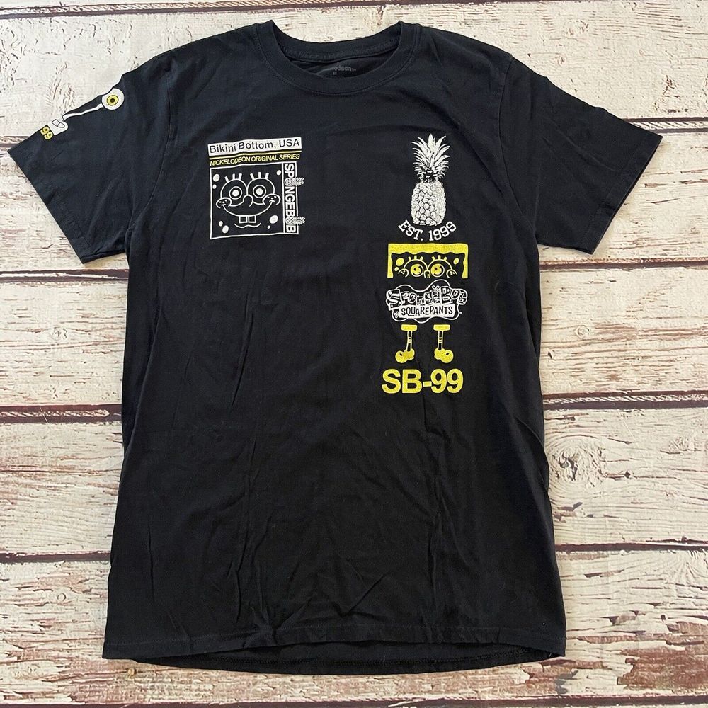 SpongeBob Nickelodeon Bikini Bottom SB-99 EST. 1999‎ Medium Short Sleeve Shirt